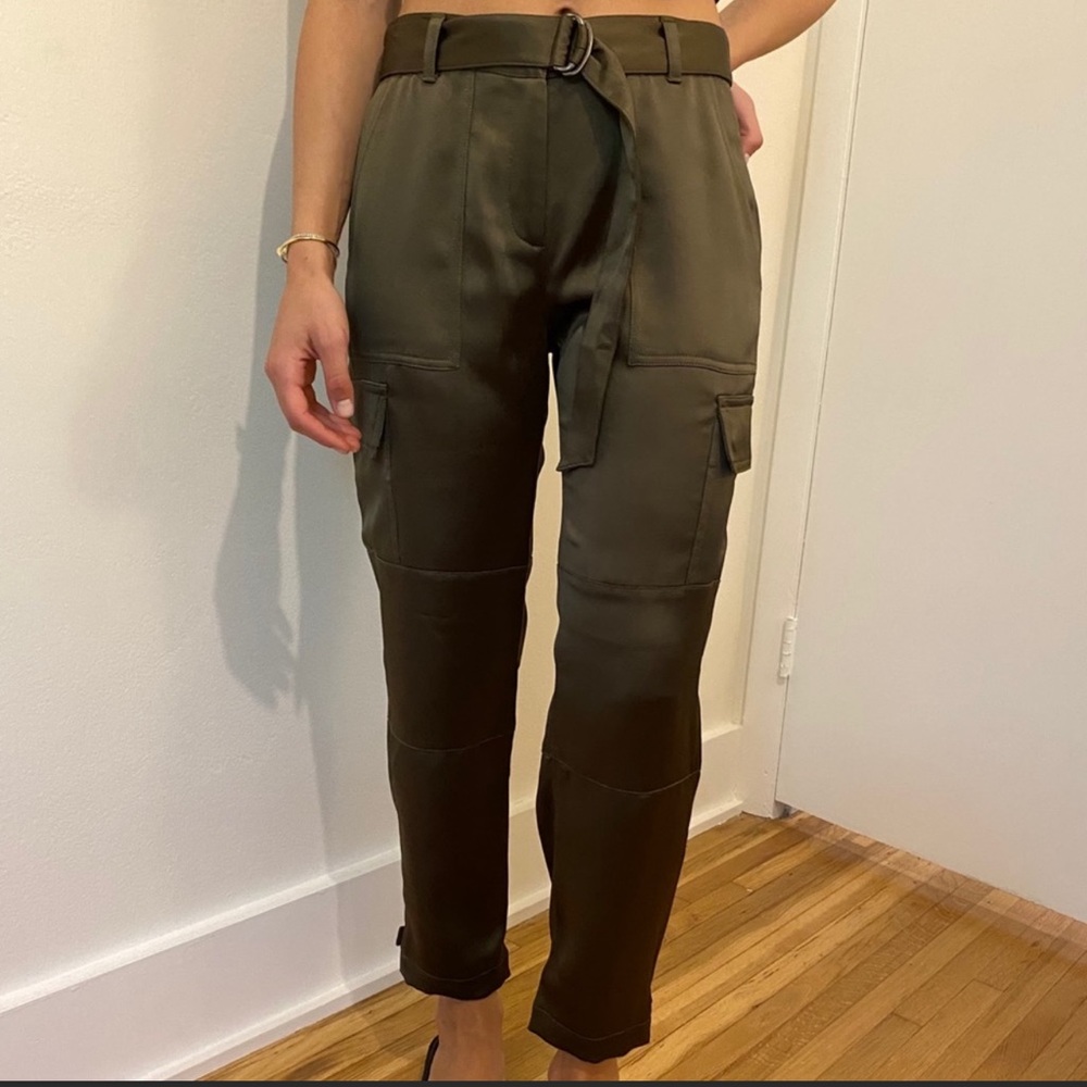 Theory silk cargo pants